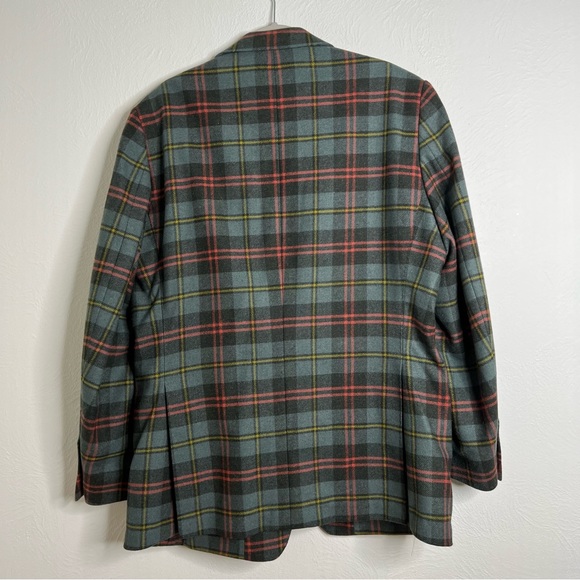 Vintage Crittenden Ivy League Plaid 100% Wool Blazer Jacket Size 44L - Picture 7 of 13